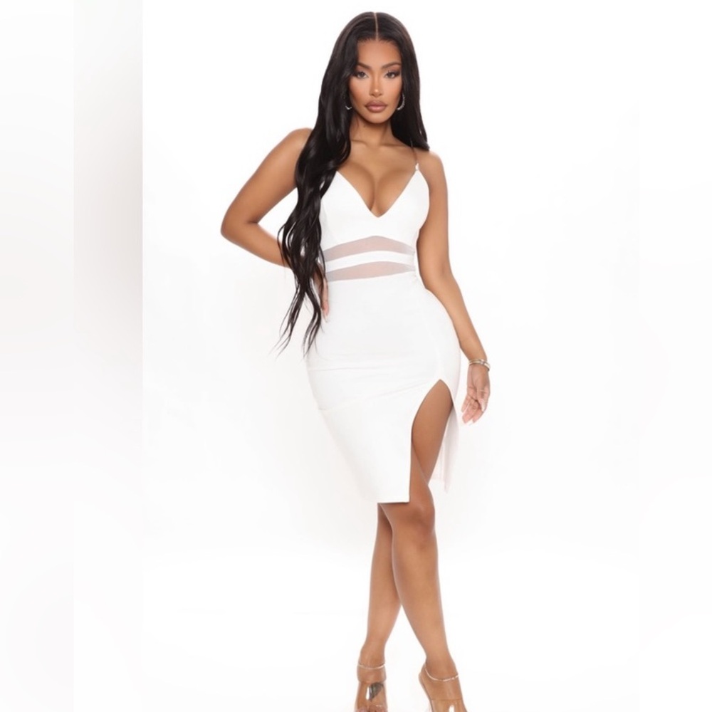 White stretch dress